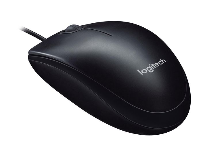 Logitech M90 Souris USB Filaire Optique 1000 DPI Noir pour PC et Mac, Forme Ambidextre et Confortable