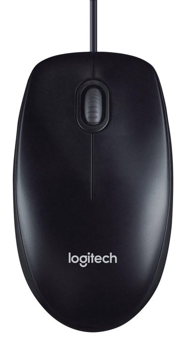 Logitech M90 Souris USB Filaire Optique 1000 DPI Noir pour PC et Mac, Forme Ambidextre et Confortable