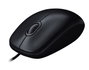 Logitech M90 Souris USB Filaire Optique 1000 DPI Noir pour PC et Mac, Forme Ambidextre et Confortable