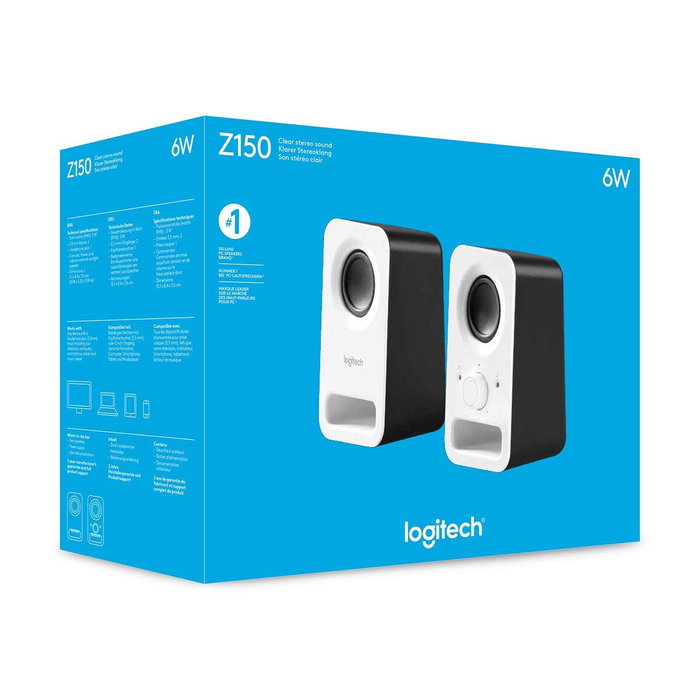 Haut-parleurs Logitech Z150 Blanc 3 W 6 W Haut-parleurs Logitech Z150 Blanc 3 W 6 W