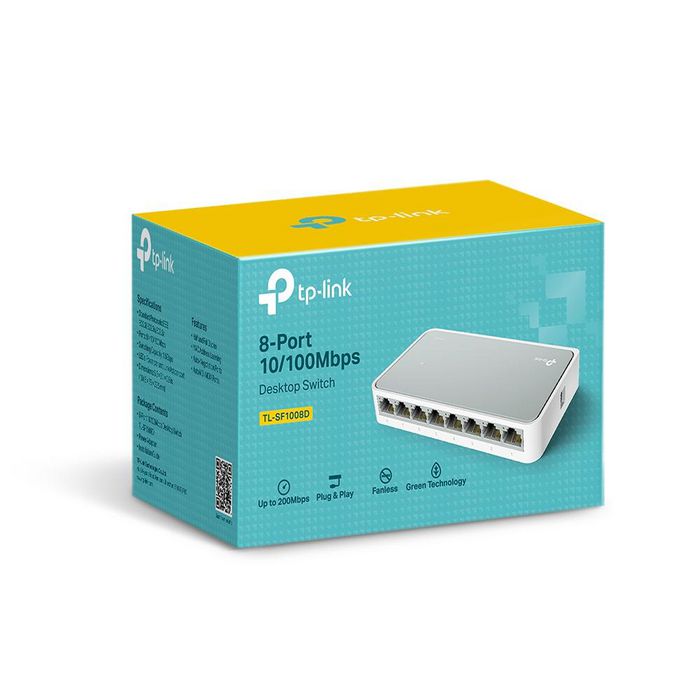 TP-Link Commutateur Ethernet Bureau 8 Ports 10/100 Mbps Fast Ethernet Switch TL-SF1008D avec Technologie Éco-Énergétique, Plug & Play TP-Link Commutateur Ethernet Bureau 8 Ports 10/100 Mbps Fast Ethernet Switch TL-SF1008D avec Technologie Éco-Énergétique, Plug & Play
