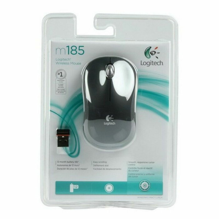 Logitech M185 Souris sans fil Ambidextre Gris
