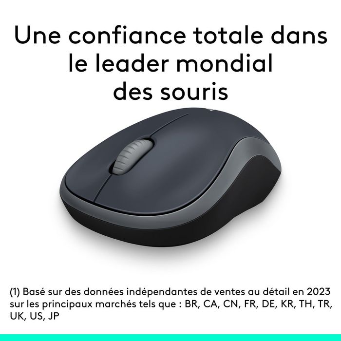 Logitech M185 Souris Sans Fil Optique Gris - 1 An d'Autonomie, Nano Récepteur USB, Compatible Windows/Mac, Ambidextre Logitech M185 Souris Sans Fil Optique Gris - 1 An d'Autonomie, Nano Récepteur USB, Compatible Windows/Mac, Ambidextre