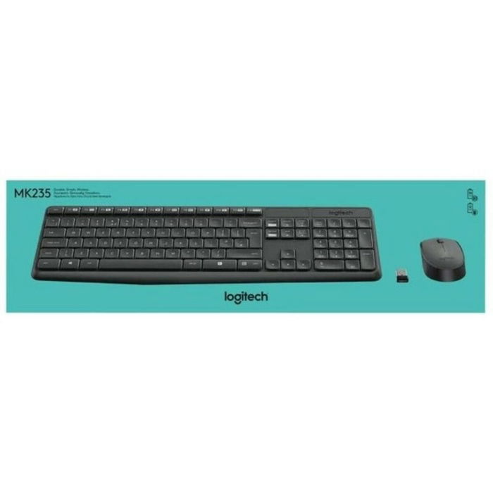 Clavier et souris sans fil Logitech 920-007919 Noir Gris Espagnol Qwerty Clavier et souris sans fil Logitech 920-007919 Noir Gris Espagnol Qwerty