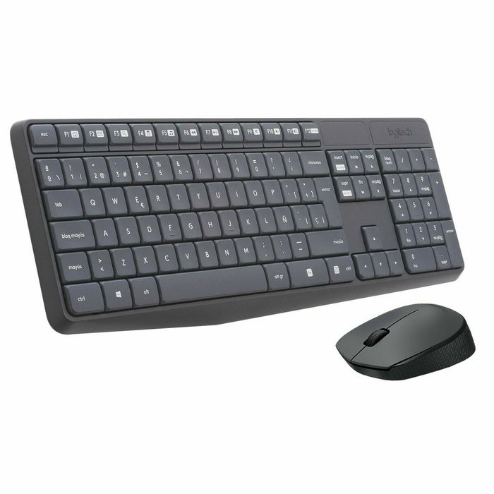 Clavier et souris sans fil Logitech 920-007919 Noir Gris Espagnol Qwerty Clavier et souris sans fil Logitech 920-007919 Noir Gris Espagnol Qwerty