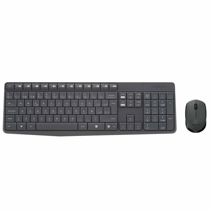 Clavier et souris sans fil Logitech 920-007919 Noir Gris Espagnol Qwerty Clavier et souris sans fil Logitech 920-007919 Noir Gris Espagnol Qwerty