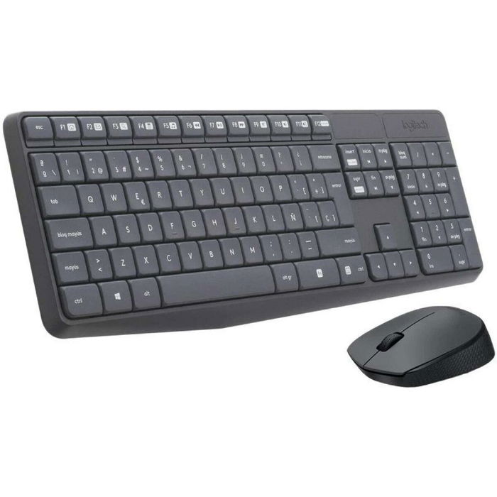 Clavier et souris sans fil Logitech 920-007919 Noir Gris Espagnol Qwerty Clavier et souris sans fil Logitech 920-007919 Noir Gris Espagnol Qwerty