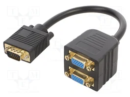 GEMBIRD Multiprise VGA 1 prise vers 2 socles D-Sub 15pin HD, 0,2m