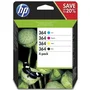 HP Cartouches d'encre 364 (N9J73AE) - Pack de 4 (Noir, Cyan, Jaune, Magenta) pour DeskJet 3070A, Photosmart 5525/6525