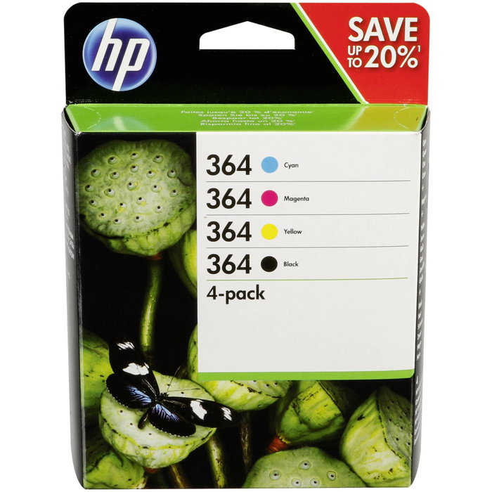 HP 364 Multipack de 4 cartouches d'encre (BK/C/M/Y) - N9J73AE