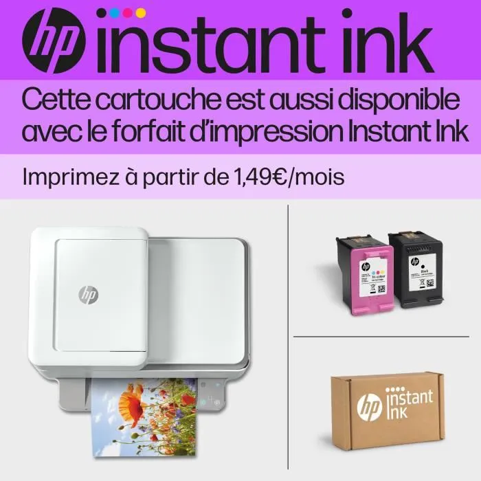 HP Cartouches d'encre authentiques Pack de 2 (Noire, Couleurs) N9J71AE pour Officejet Mobile 250, Envy 5540/5640/7640