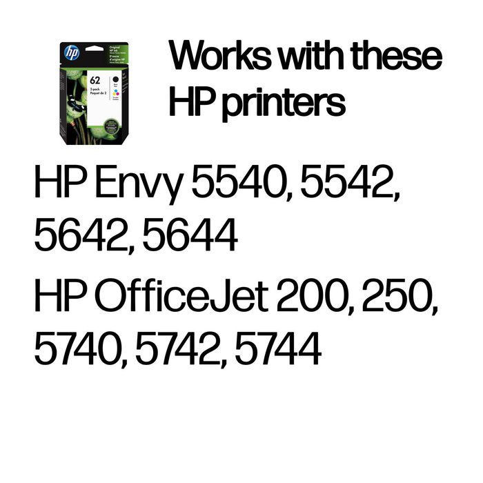 HP 62 Multipack Noir et Couleurs (N9J71AE)