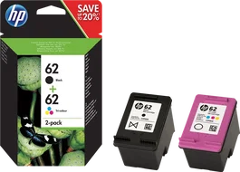 HP 62 Pack de 2 cartouches d'encre noire et tricolore