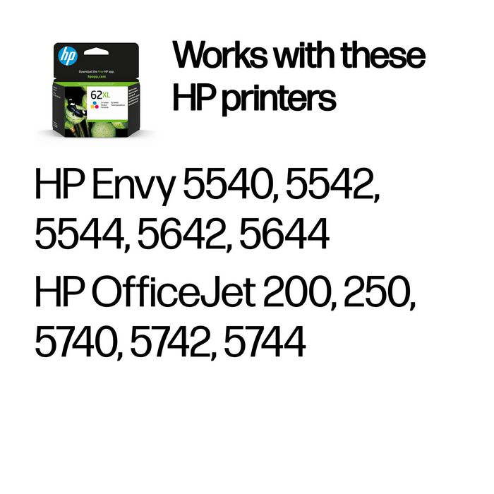 HP - Cartouche d'encre authentique 62XL haute capacité - Pack tri-couleurs pour documents et photos professionnelles