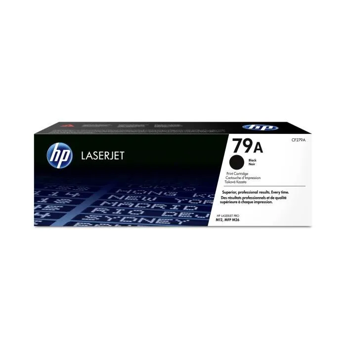 HP - Cartouche de toner LaserJet CF279A (79A) Noir - Pour imprimantes HP LaserJet Pro M12a, M12w, MFP M26a, MFP M26nw - Rendement 1000 pages HP - Cartouche de toner LaserJet CF279A (79A) Noir - Pour imprimantes HP LaserJet Pro M12a, M12w, MFP M26a, MFP M26nw - Rendement 1000 pages