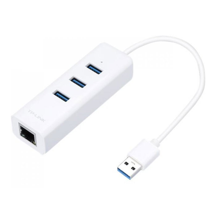 TP-Link UE330 Hub USB 3.0 et Adaptateur Gigabit Ethernet - Blanc