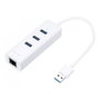 TP-Link UE330 Hub USB 3.0 et Adaptateur Gigabit Ethernet - Blanc