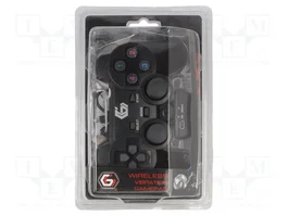 GEMBIRD Manette sans fil noire avec joysticks analogues