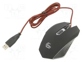 GEMBIRD Souris Gaming Ergonomique 2400 DPI Noir et Rouge