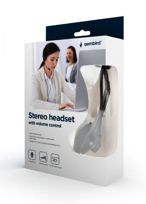 Casques avec Microphone GEMBIRD Control Vol Noir