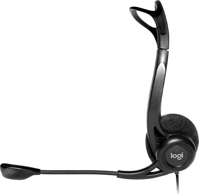 Logitech 960 Casque audio PC avec micro anti-bruit - Connexion USB - Oreillettes moelleuses - Réglage du volume et micro sur le casque - Stéréo