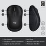 Logitech M220 Silent Souris Sans Fil Silencieuse, USB Nano, Capteur Optique 1000 dpi, Ambidextre, Autonomie 18 Mois, Charbon
