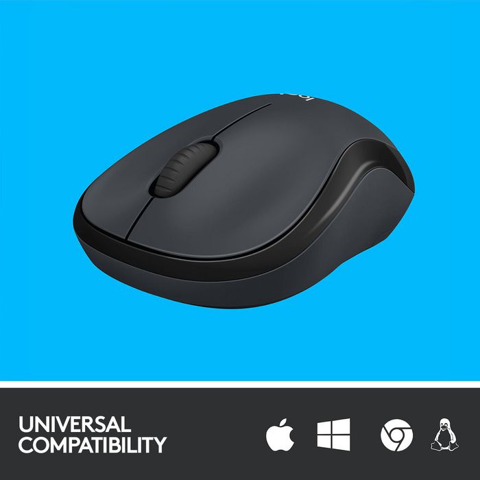 Logitech M220 Silent Souris Sans Fil Silencieuse, USB Nano, Capteur Optique 1000 dpi, Ambidextre, Autonomie 18 Mois, Charbon