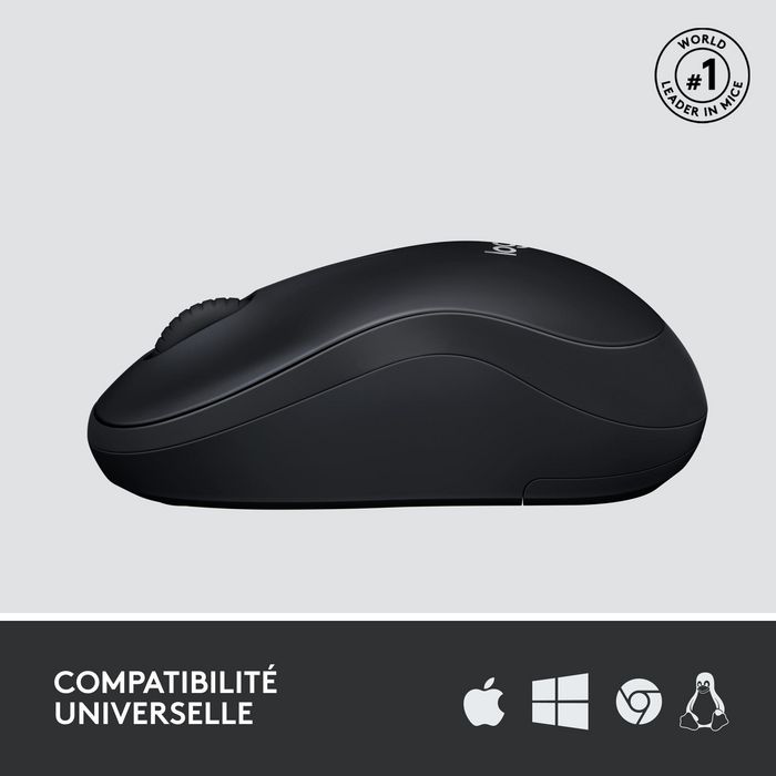 Logitech M220 Silent Souris Sans Fil Silencieuse, USB Nano, Capteur Optique 1000 dpi, Ambidextre, Autonomie 18 Mois, Charbon