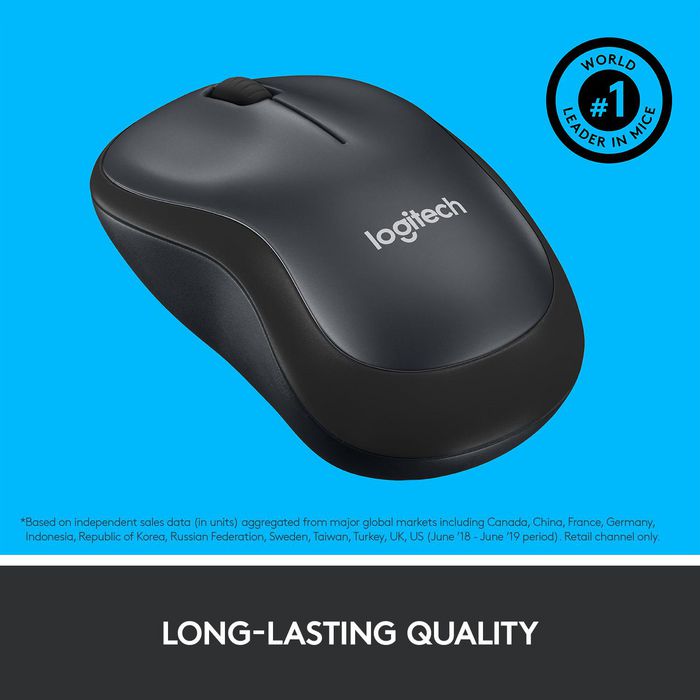 Logitech M220 Silent Souris Sans Fil Silencieuse, USB Nano, Capteur Optique 1000 dpi, Ambidextre, Autonomie 18 Mois, Charbon