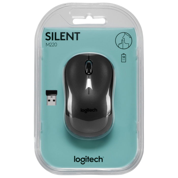 Logitech M220 Silent Souris sans fil, Charbon de bois