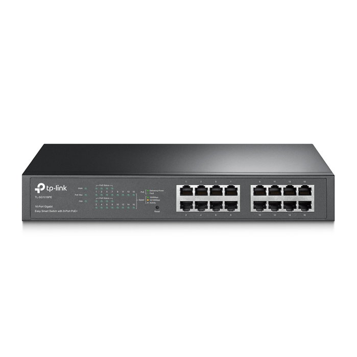 TP-Link TL-SG1016PE Switch Easy Smart 16 Ports Gigabit avec VLAN et Priorisation du Trafic TP-Link TL-SG1016PE Switch Easy Smart 16 Ports Gigabit avec VLAN et Priorisation du Trafic