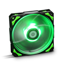 Nox H-Fan LED Ventilateur de boîtier PC 12 cm, Noir, Vert, Blanc 3W 120x120x25mm (Hummer H)
