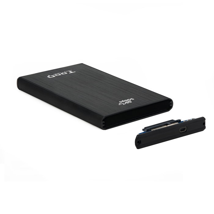 TooQ TQE-2522B Boîtier Externe pour Disque Dur 2.5" SATA HDD/SSD USB 3.0 Noir Aluminium