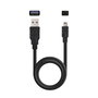 TooQ TQE-2522B Boîtier Externe pour Disque Dur 2.5" SATA HDD/SSD USB 3.0 Noir Aluminium