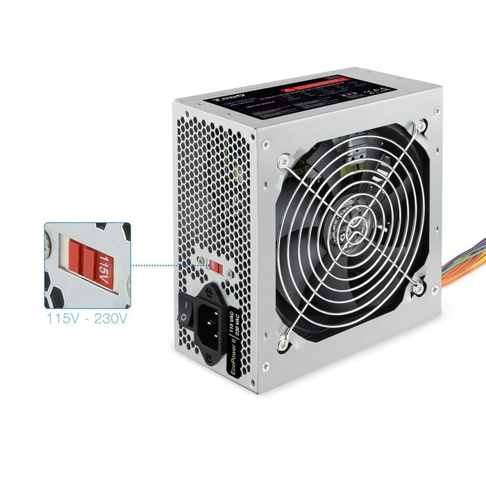 TooQ TQEP-500S-INT Ecopower II 500W Argenté