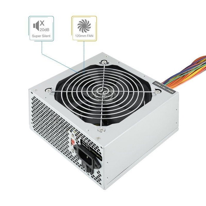 TooQ TQEP-500S-INT Ecopower II 500W Argenté