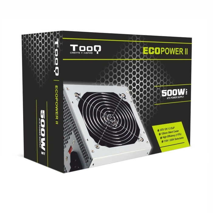 TooQ TQEP-500S-INT Ecopower II 500W Argenté