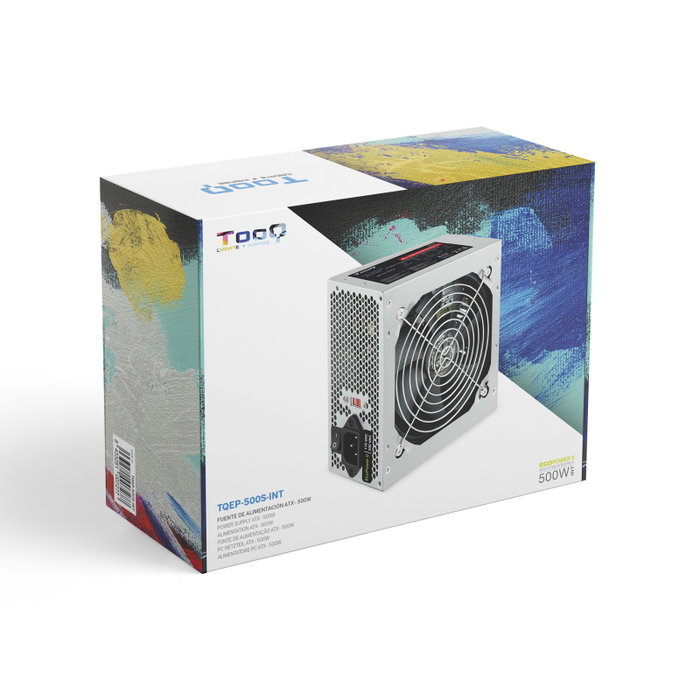 TooQ TQEP-500S Alimentation ATX 500W Ecopower II - Ventilateur Silencieux 120mm - Protection Haute Technologie