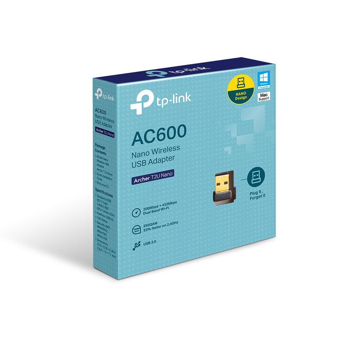 TP-Link Archer T2U Nano Adaptateur Wi-Fi USB Nano AC600 Bi-bande