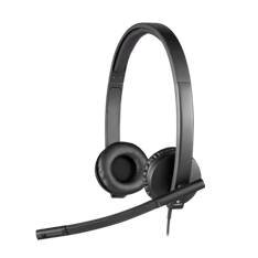 Logitech H570E Casque Stéréo Filaire USB avec Microphone Réducteur de Bruit pour PC Mac Skype Teams Cisco Certifié