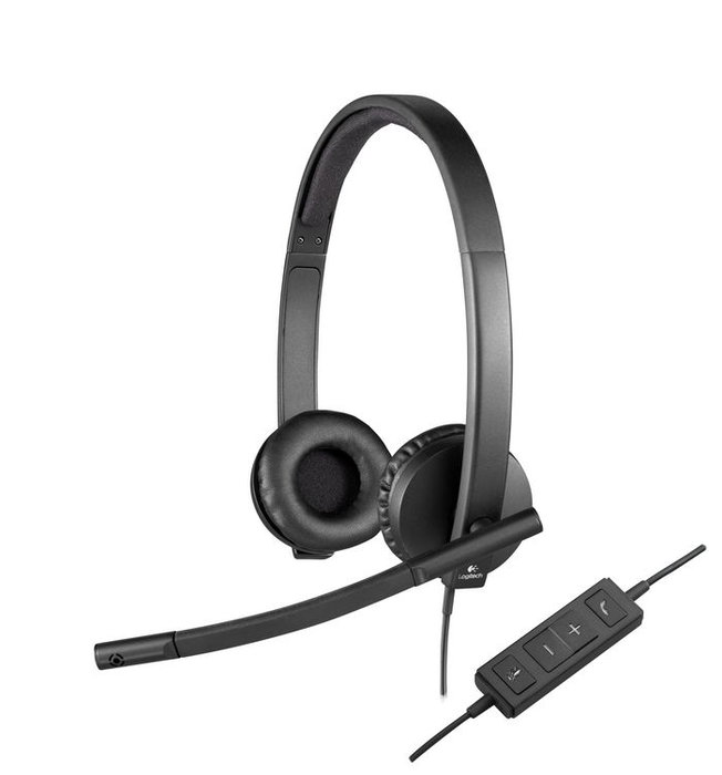Logitech H570e Casque USB mono avec microphone à annulation de bruit, bandeau réglable rembourré et oreillettes en similicuir, optimisé pour Microsoft Lync et certifié Skype