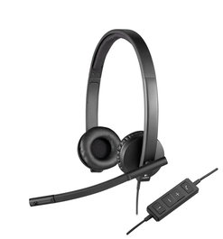 Logitech H570e Casque USB mono avec microphone à annulation de bruit, bandeau réglable rembourré et oreillettes en similicuir, optimisé pour Microsoft Lync et certifié Skype