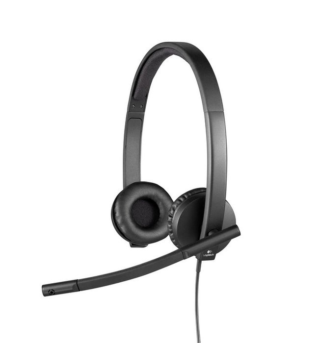 Logitech H570e Casque USB mono avec microphone à annulation de bruit, bandeau réglable rembourré et oreillettes en similicuir, optimisé pour Microsoft Lync et certifié Skype