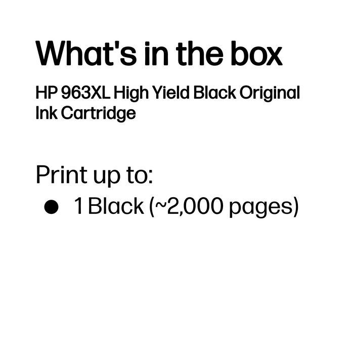 HP 963XL Cartouche d'encre noire authentique haute capacité - Compatible OfficeJet Pro 9010/9025 etc. - Environ 2000 pages