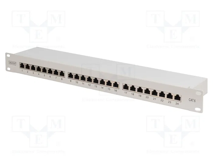DIGITUS Panneau de brassage Cat 6, 24 ports RJ45, 1U, 19 pouces DIGITUS Panneau de brassage Cat 6, 24 ports RJ45, 1U, 19 pouces