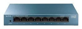 TP-Link LS108G - Commutateur réseau Gigabit Ethernet 8 ports 10/100/1000Mbps, métal, plug-and-play, économie d'énergie, bureau/mur