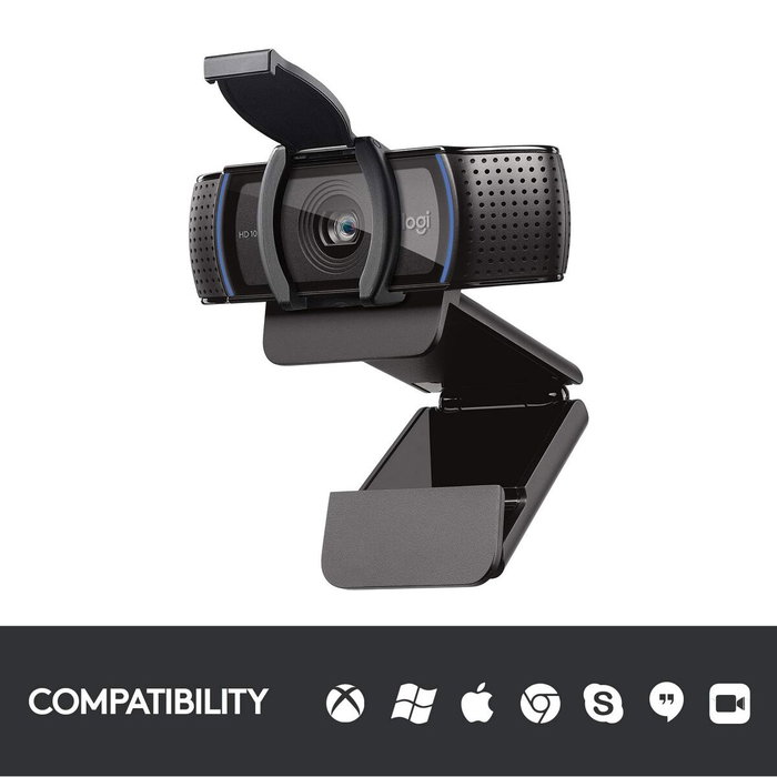Logitech C920s HD Pro Webcam, Full HD 1080p, Noir