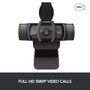 Logitech C920s HD Pro Webcam, Full HD 1080p, Noir