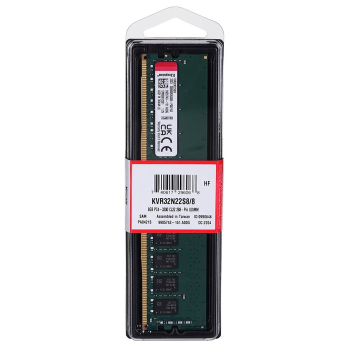 Mémoire RAM Kingston KVR32N22S8/8 8 GB DDR4 DIMM 3200 MHz CL22