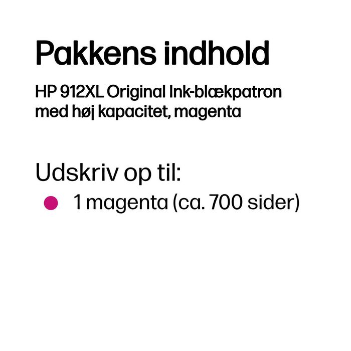HP 912XL Magenta Cartouche d'encre originale (Haute capacité) HP 912XL Magenta Cartouche d'encre originale (Haute capacité)